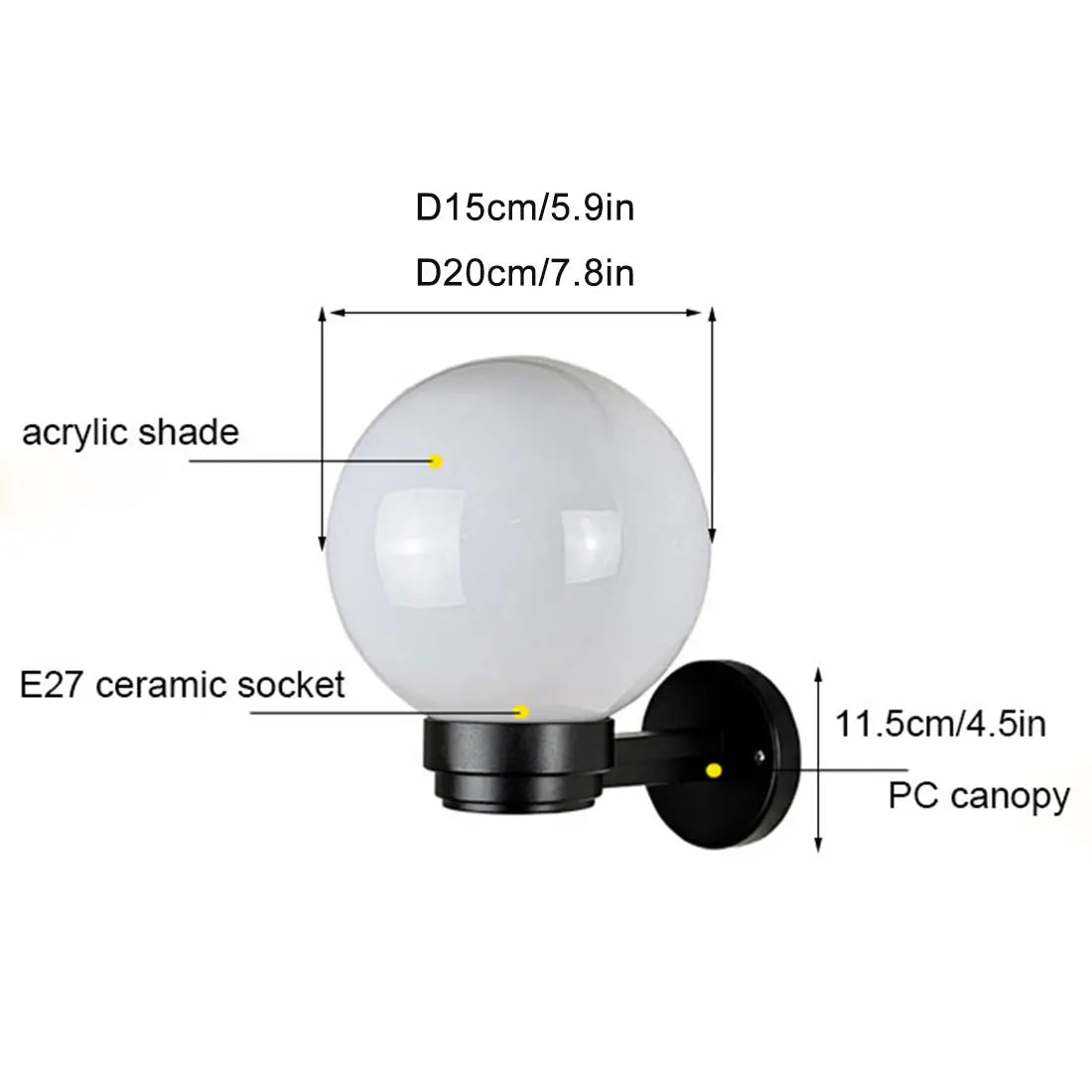 Silver Globe Wall Lantern