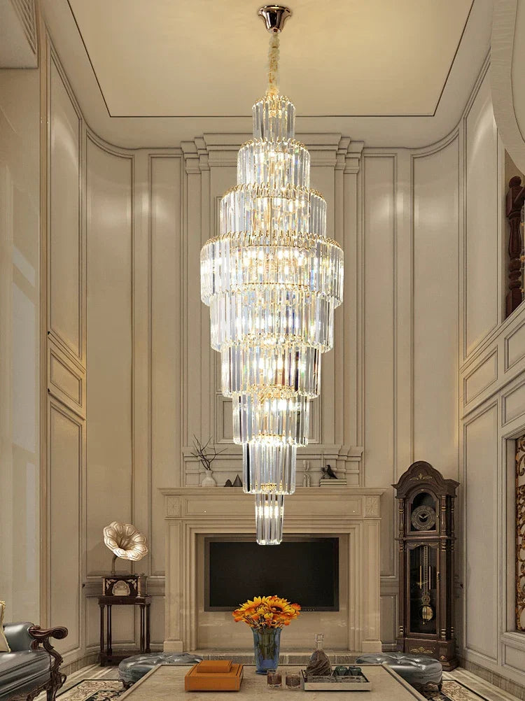 Decorbites™ Kristallanhänger-Lüster für Hotel-Lobby – Luxuriöses Hohl-Design – Nordischer Villenstil