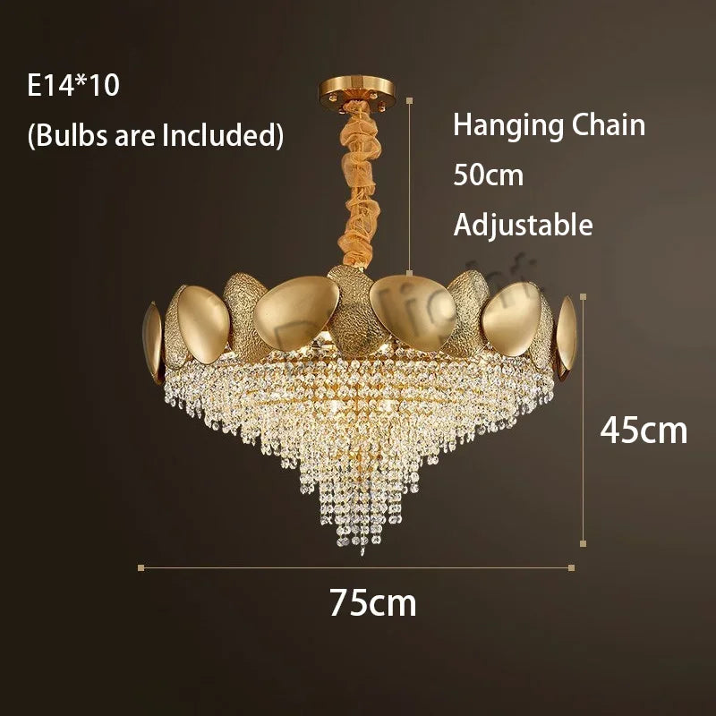 DecorBites™ Crystal Tassles Pendant Light 2024 | Modern Luxury Chandelier for Living Room