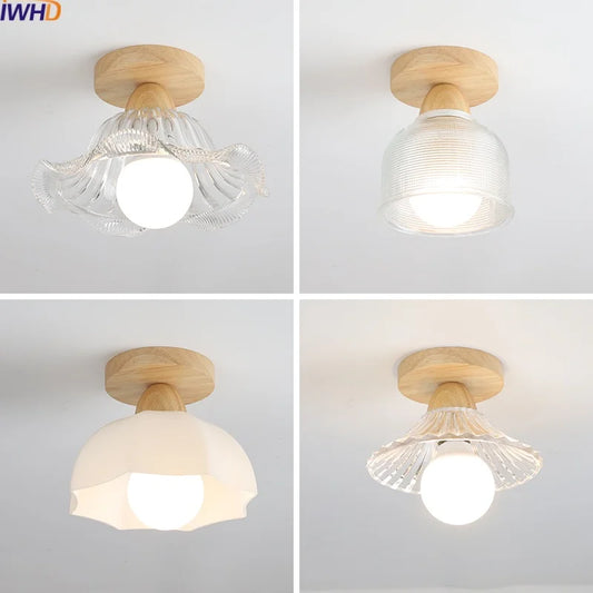 Decorbites™ LED-Deckenleuchte Modernes Design Holz Glas Leuchte