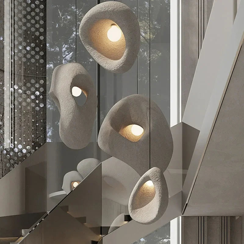 Decorbites™ Handgefertigte Wabi-Sabi-Duplex-Villa-Treppen-Pendantleuchten – Nordisches Design-Lüster