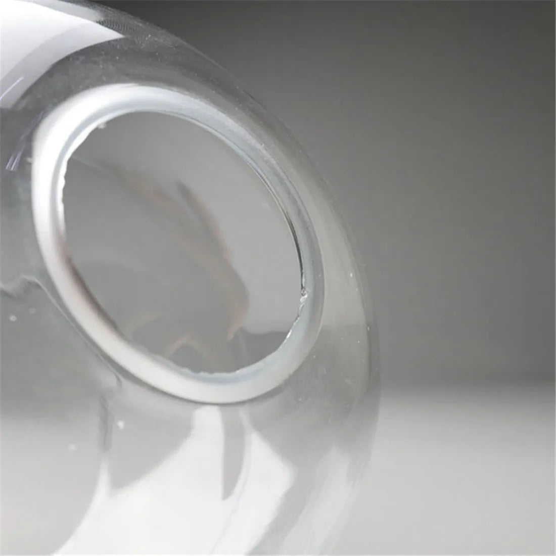 Decorbites™ Handgeblasener Klar-Glas-Kugellampenschirm mit 2 Öffnungen an den Enden, D18cm Glasabdeckung Kugellampenschirm