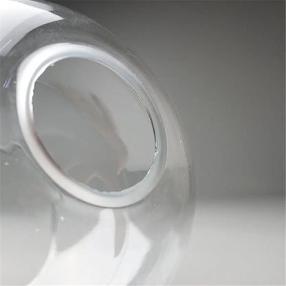 Decorbites™ Handgeblasener Klar-Glas-Kugellampenschirm mit 2 Öffnungen an den Enden, D18cm Glasabdeckung Kugellampenschirm