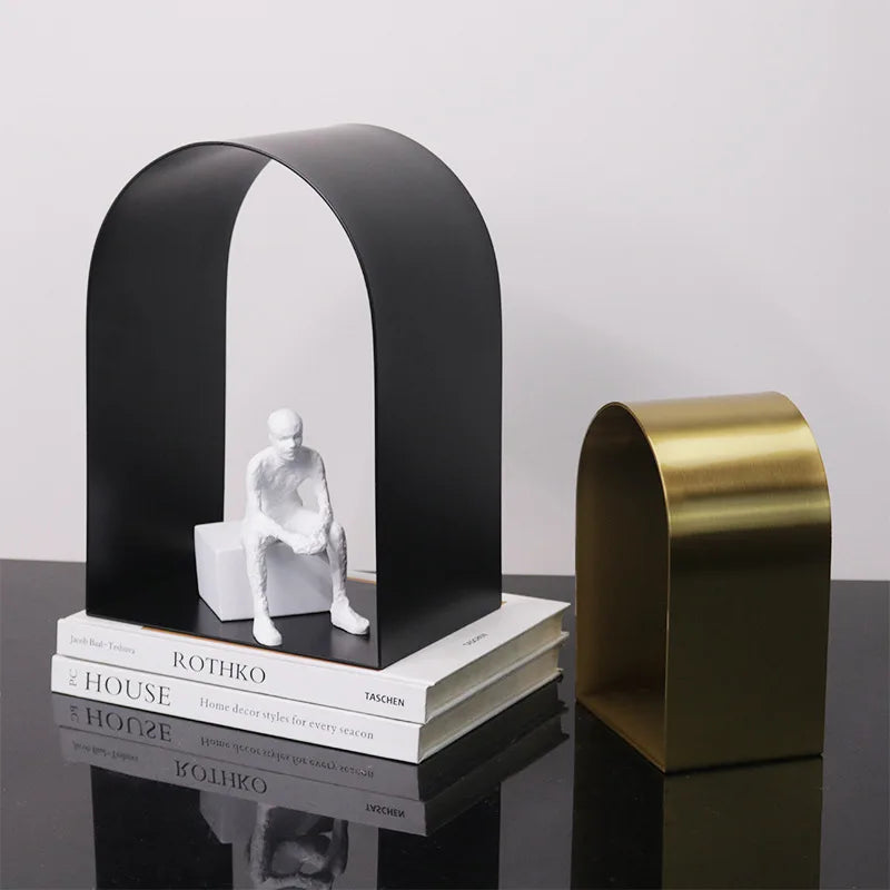 Decorbites™ Goldene Bögen Metallskulptur Raumdekoration Geometrisches Handwerk Figurine