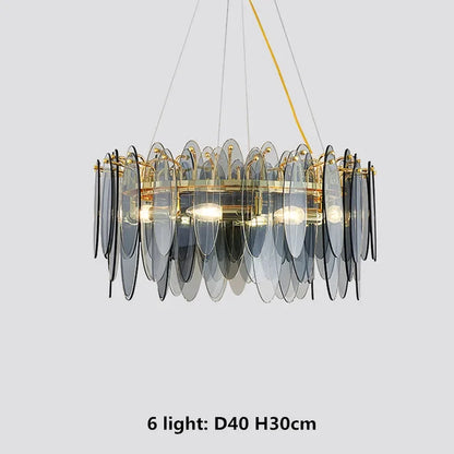 DecorBites™ Gold Metal Chain LED Pendant Lights for Modern Luxury Living Room
