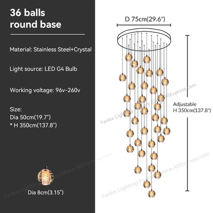 Decorbites™ Kristall-Blase-Ball-Hängeleuchte für Heimdekoration und Gastgewerberäume