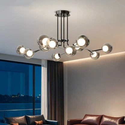 Decorbites™ Glasgloben Schwarz LED Hängelampe Kronleuchter – Nordischer Stil Esszimmer Dekoration