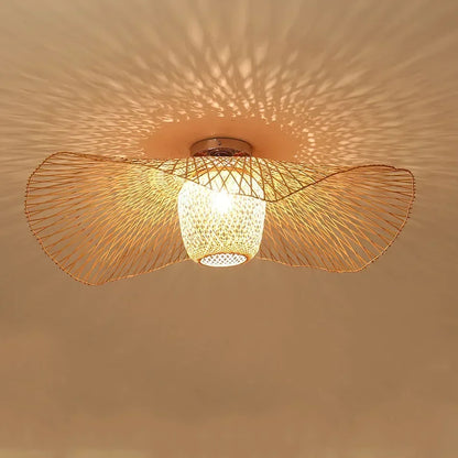 DecorBites™ Bamboo Pendant Chandelier for Dining Room | Japanese Style Ceiling Lamp
