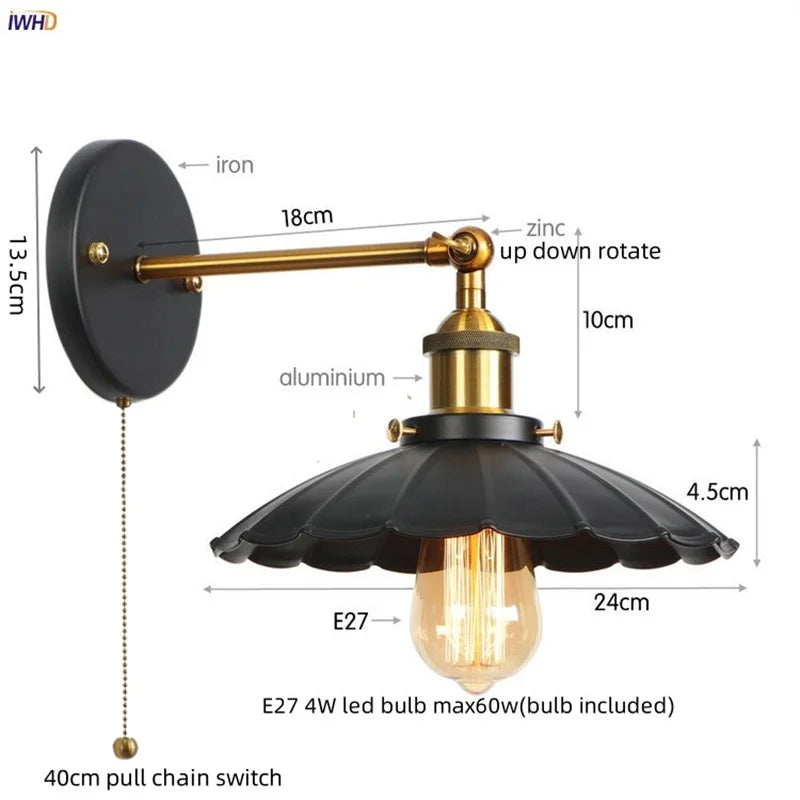 Gold LED Wall Lamp For Coffee Bars And Bedrooms