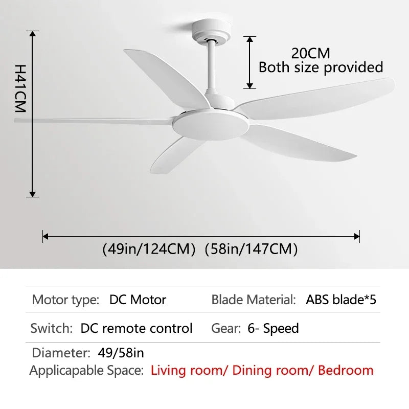 Decorbites™ 58-Zoll Deckenventilator in Schwarz mit Fernbedienung für gewerbliche Nutzung