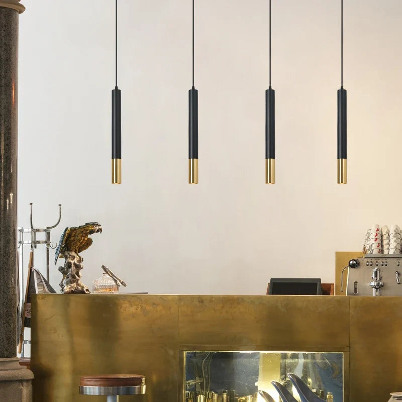 Black Aluminum Cylinder Dimmable LED Pendant Light