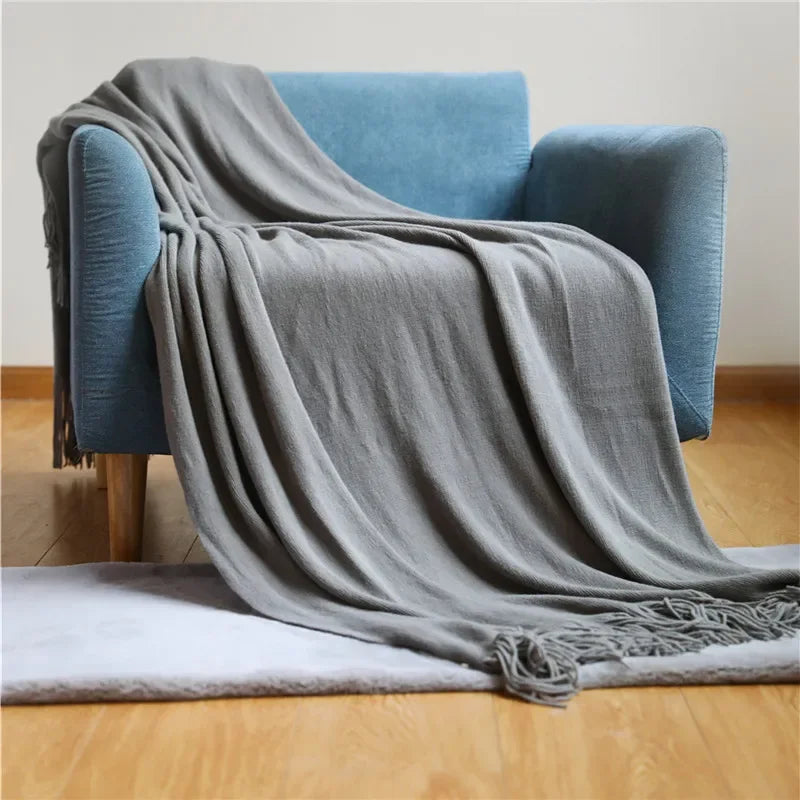 DecorBites™ Knitted Cashmere Siesta Blanket - Soft Sofa Throw & Bedding Blanket