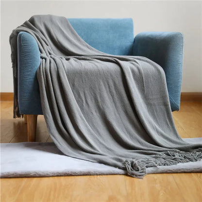 DecorBites™ Knitted Cashmere Siesta Blanket - Soft Sofa Throw & Bedding Blanket