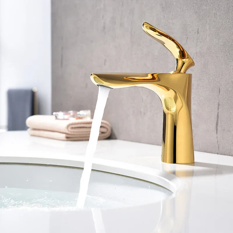 Decorbites™ Golden Badezimmerarmatur Einhebel-Waschbeckenmischer Armatur Deckenmontiert Beckenarmatur