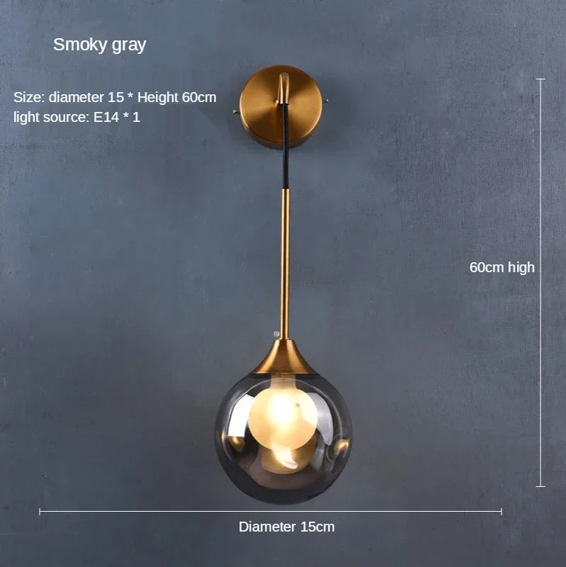 Decorbites™ Glasball Gold Wandlampe Moderne Wandleuchte Nordisches Leuchten für Wohnzimmer Schlafzimmer