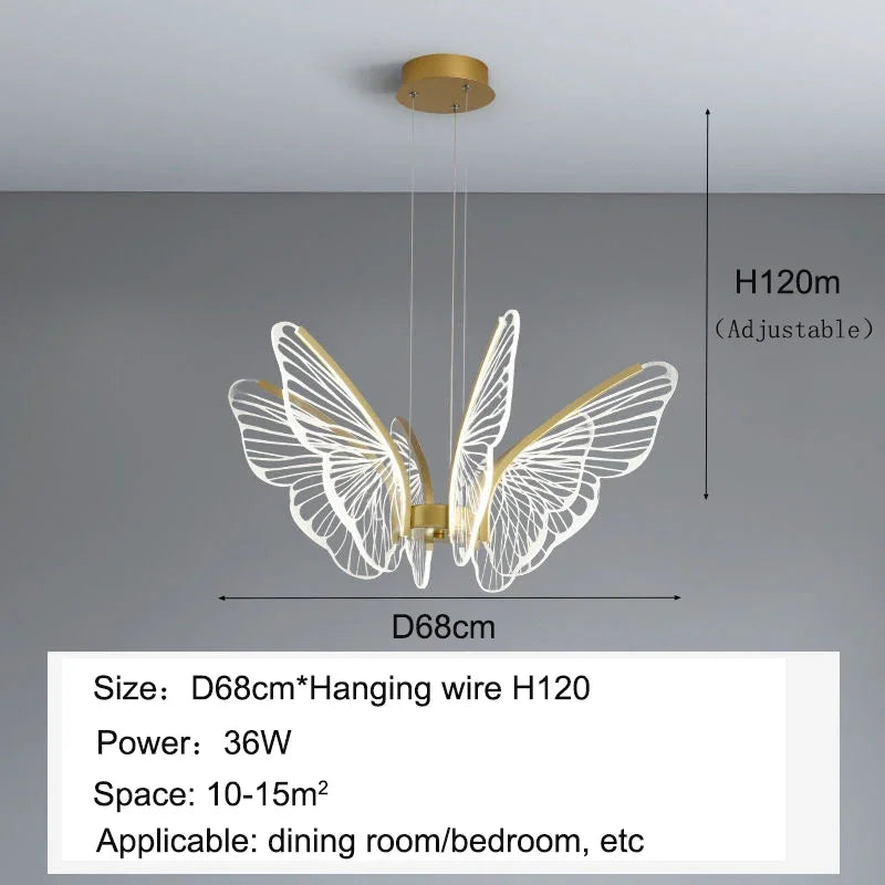 Decorbites™ LED-Schmetterlings-Deckenleuchter – Luxuriöse Hängeleuchte für Schlafzimmer, Wohnzimmer und Esszimmer