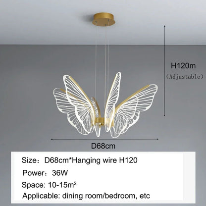 Decorbites™ LED-Schmetterlings-Deckenleuchter – Luxuriöse Hängeleuchte für Schlafzimmer, Wohnzimmer und Esszimmer