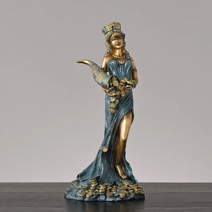 Decorbites™ Griechische Göttin des Reichtums Fortuna Figurine Plouto Glücksstatue Deko-Geschenk