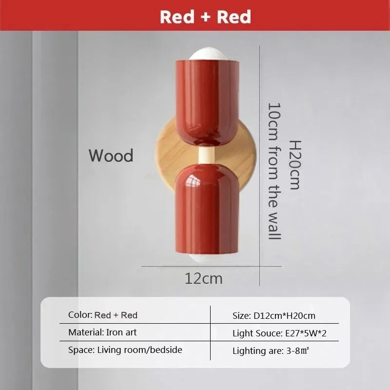 DecorBites™ Cream Zipper Wooden Wall Lamp: Minimalist Nordic Design for Bedroom, Living Room Illumination