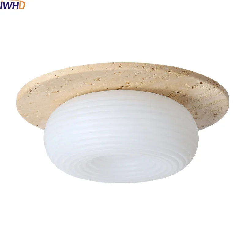 Decorbites™ LED-Deckenleuchte Gelber Travertin - Nordische Acryl-Lampe für das Wohnzimmer