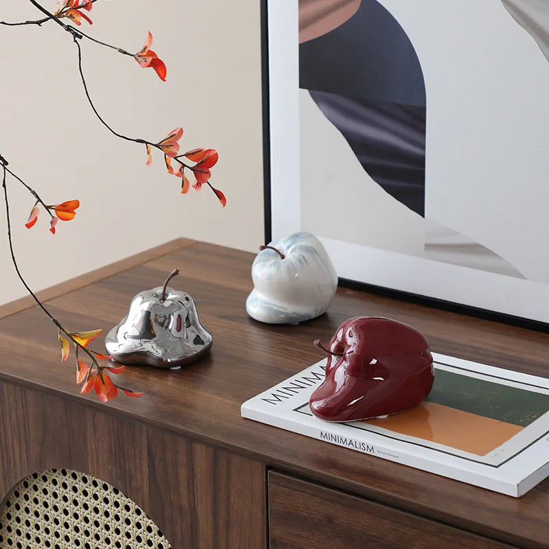 Decorbites™ Abstrakte Schmelzende Apfel Keramik-Ornamente Heimdekoration Handwerkskunst