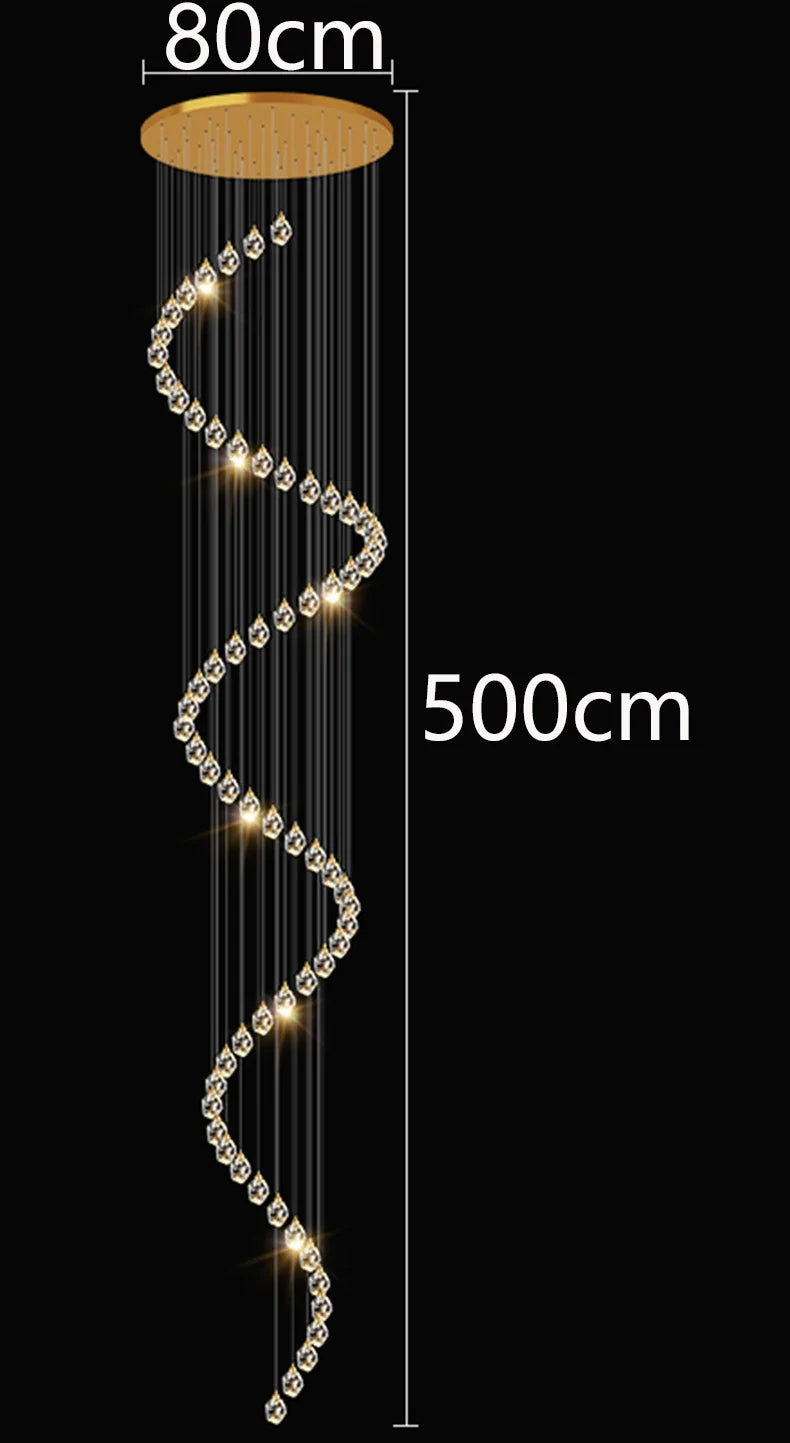 Modern Crystal Staircase Chandelier Pendant Light