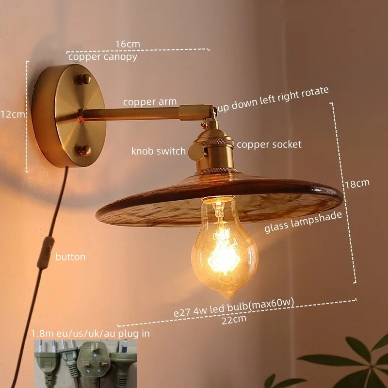 Copper Glass Stair Light