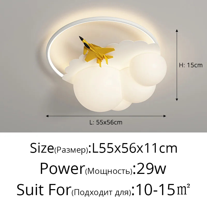 Decorbites™ Kinder Wolken-Flugzeug-Lüster Deckenleuchte für das Kinderzimmer