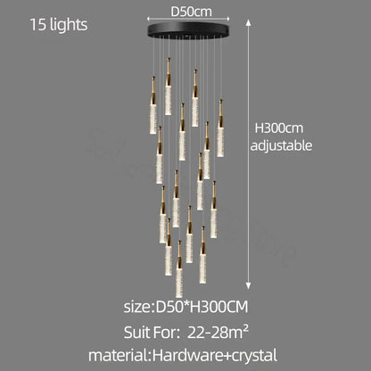 Decorbites™ Kristall-Leuchter: Moderner Luxus-Spiralen-Treppe Wohnzimmer- & Schlafzimmer-Beleuchtung
