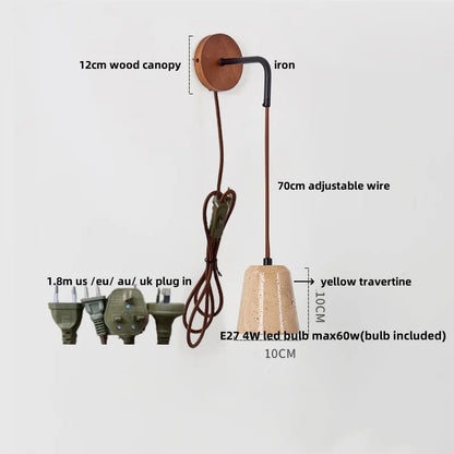 Decorbites™ LED Gelbe Travertin-Stein-Wandlampe – Nordisch Moderne Treppenbeleuchtung