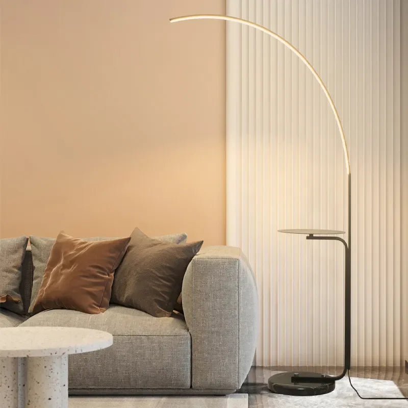 Black C Shape Floor Lamp