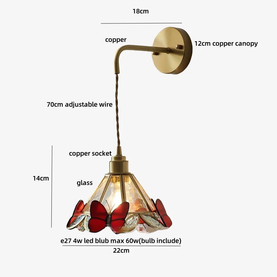 Glass Butterfly Wall Sconce