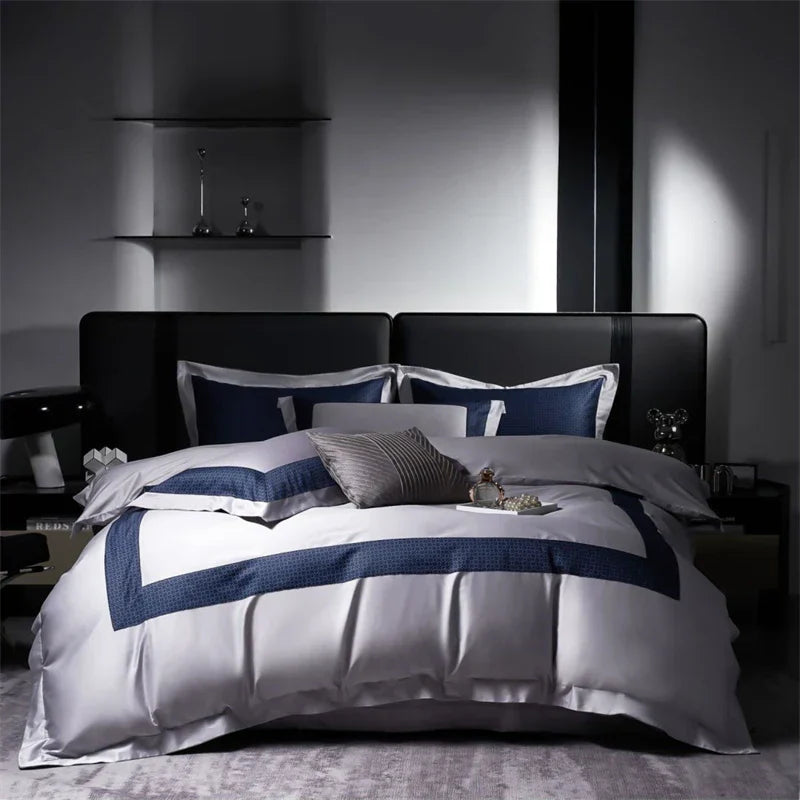 Decorbites™ Ägyptische Baumwolle Luxus-Bettwäsche-Set, 1000TC, Bettbezug für Queen- oder King-Größe, weiche seidenartige Laken