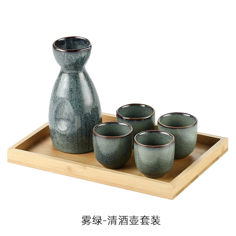 Decorbites™ Japanisches Vintage-Ton-Wein-Set | Sake- & Shochu-Kanne Kommerzielle Spender