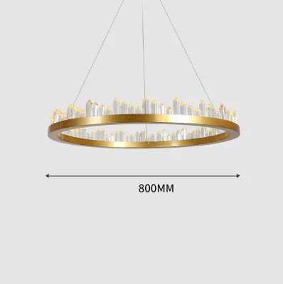 DecorBites™ Crystal LED Pendant Lights: Modern Gold Black Industrial Lamp
