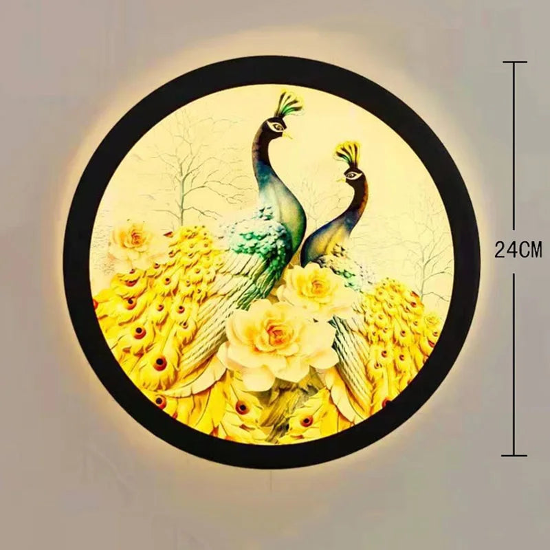 Decorbites™ Industrielle Acryl-Runde Wandlampe | Vintage Wandleuchten mit Wandmalerei für Schlafzimmerdekoration