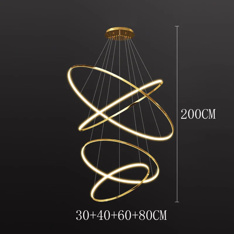 Nordic Acrylic Iron LED Pendant Light Chandelier