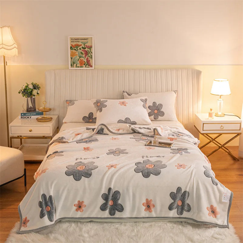 Decorbites™ Doppelseitige Karo-Fleece-Decke - Winteressentiell für das Schlafzimmer