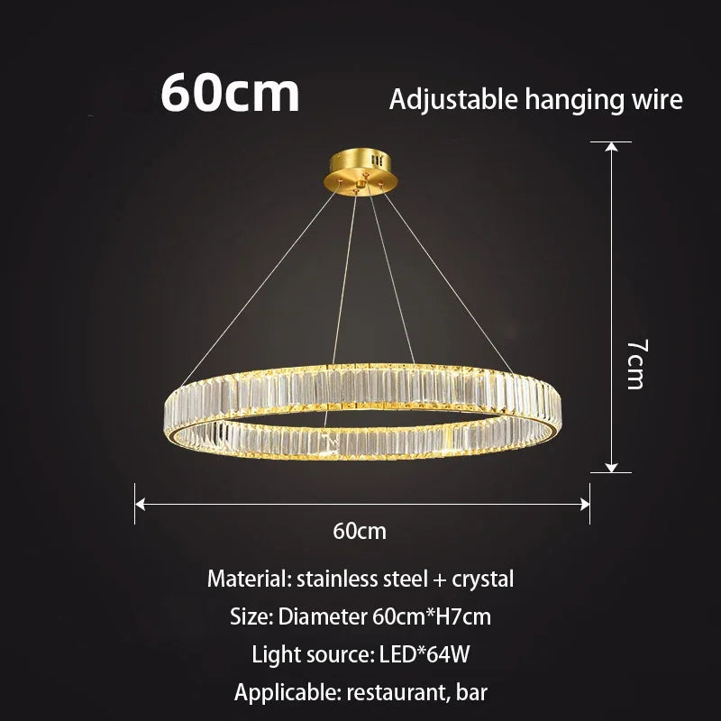 Gold Crystal Round Pendant