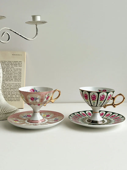 Decorbites™ Court Style Latte- & Cappuccino-Tassen-Set mit Untertasse, Teetassen-Set