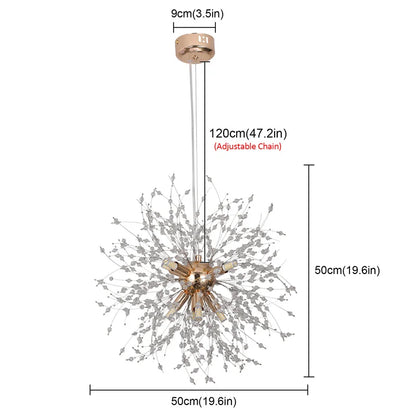 Decorbites™ Dandelion-Kronleuchter 8-Licht-Sputnik-Pendantleuchte Gold/Silber Wohnzimmerarmatur