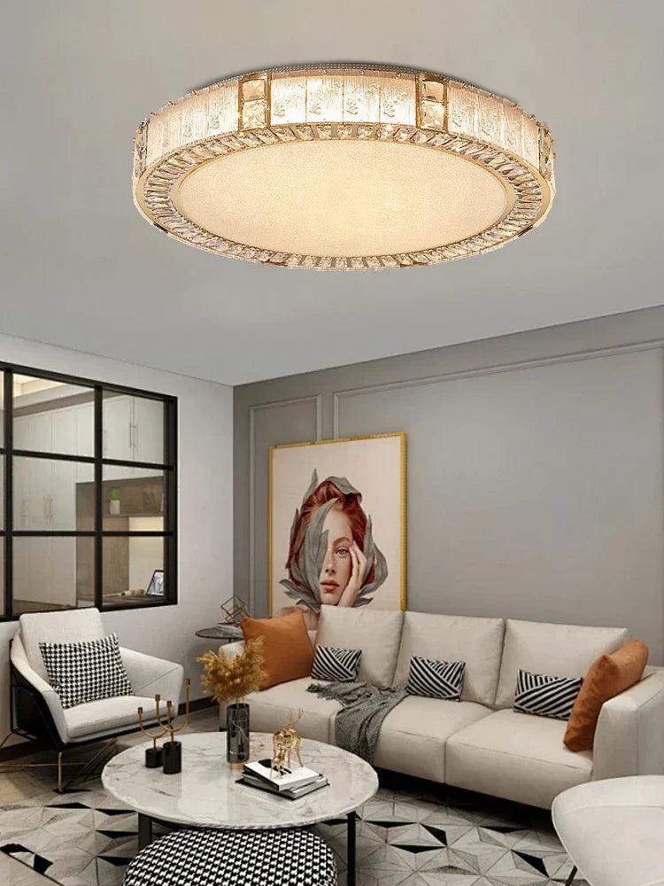 DecorBites™ Crystal Glass Luxury Ceiling Chandelier - Gold LED Home Decor