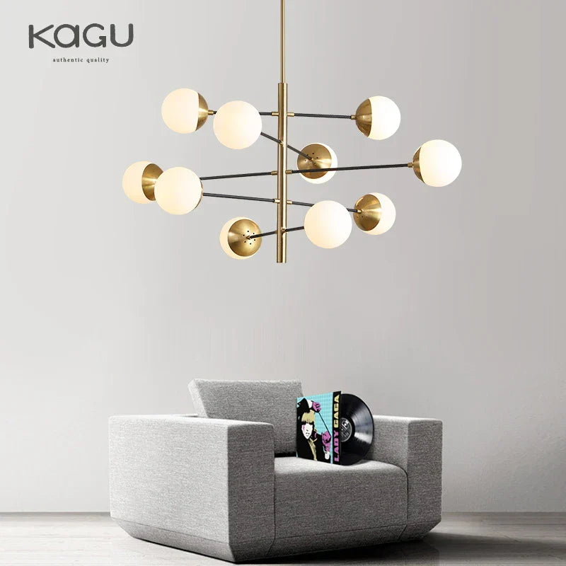 Decorbites™ Golden Glass Magic Bean Kronleuchter: Moderner Luxus für Wohnzimmer & Esszimmer