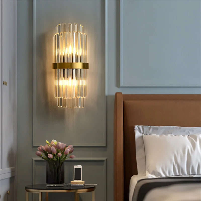 DecorBites™ Crystal LED Wall Lamps: Elegant Gold Wall Sconce Lights for Luxury Home Decor