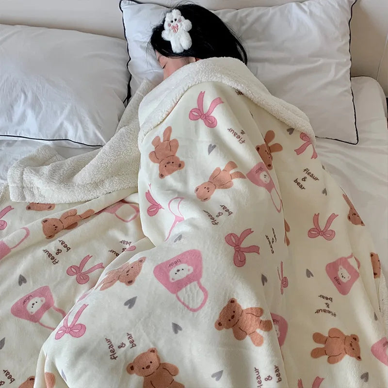 Cartoon Plush Sofa Blanket