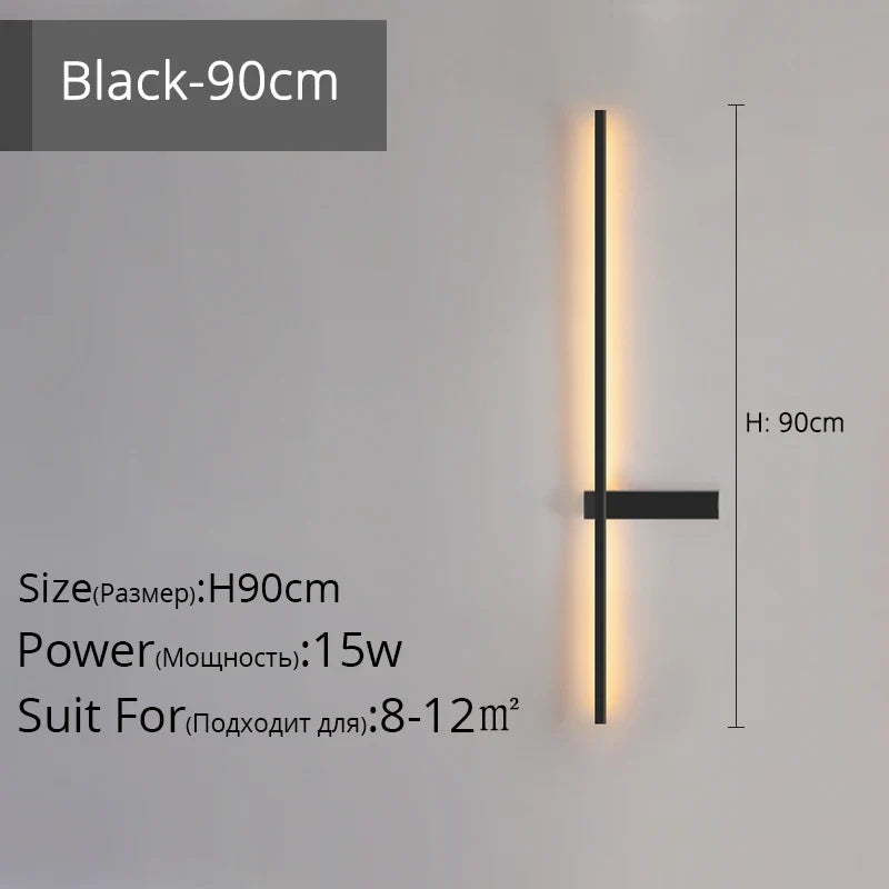 Decorbites™ LED-Wandleuchte, modernes minimalistisches Design, Aluminium, Innenbeleuchtung, Gold/Schwarz, AC85-260V