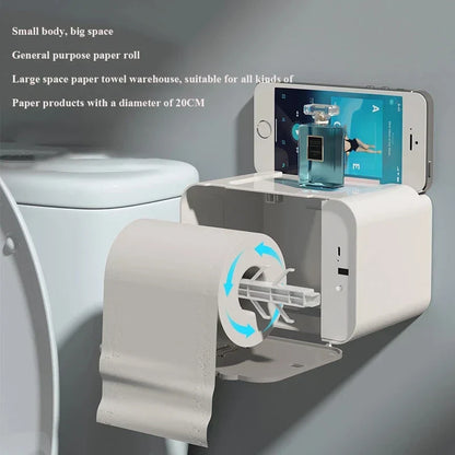 DecorBites™ Induction Toilet Paper Holder Shelf for Bathroom Accessories
