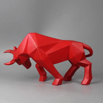 DecorBites™ Geometric Bull Sculpture - Modern Home Decor, Office, Living Room Ornament