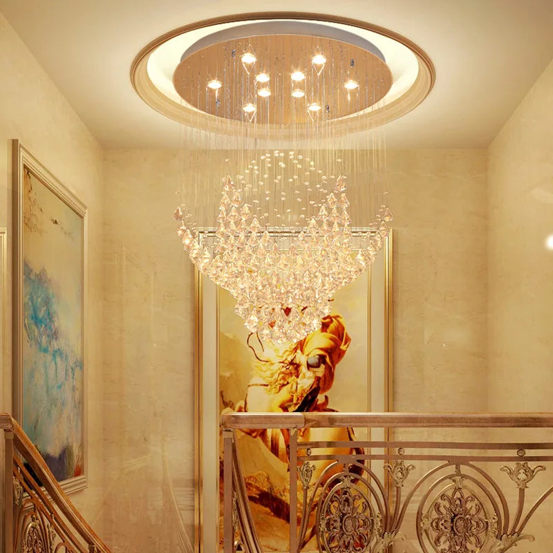 DecorBites™ Diamond Crystal Chandelier LED Living Room Hotel Lighting