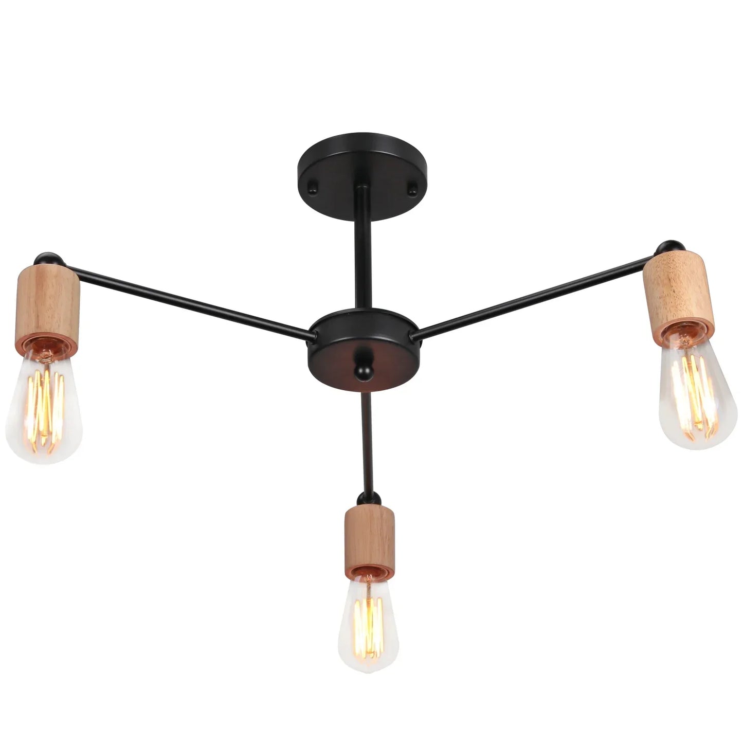 Decorbites™ Industrielle Stange Eisen Holz Sputnik Kronleuchter Deckenlampe LED E27 Heimbeleuchtung